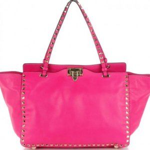 Valentino Vitello Rockstud Medium Pink Leather Shoulder Bag